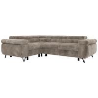 ECKSOFA FALCO L - Hellbraun Cord - Links Seite - Hellbraun/Schwarz, Textil/Metall (197/268cm) - MKS