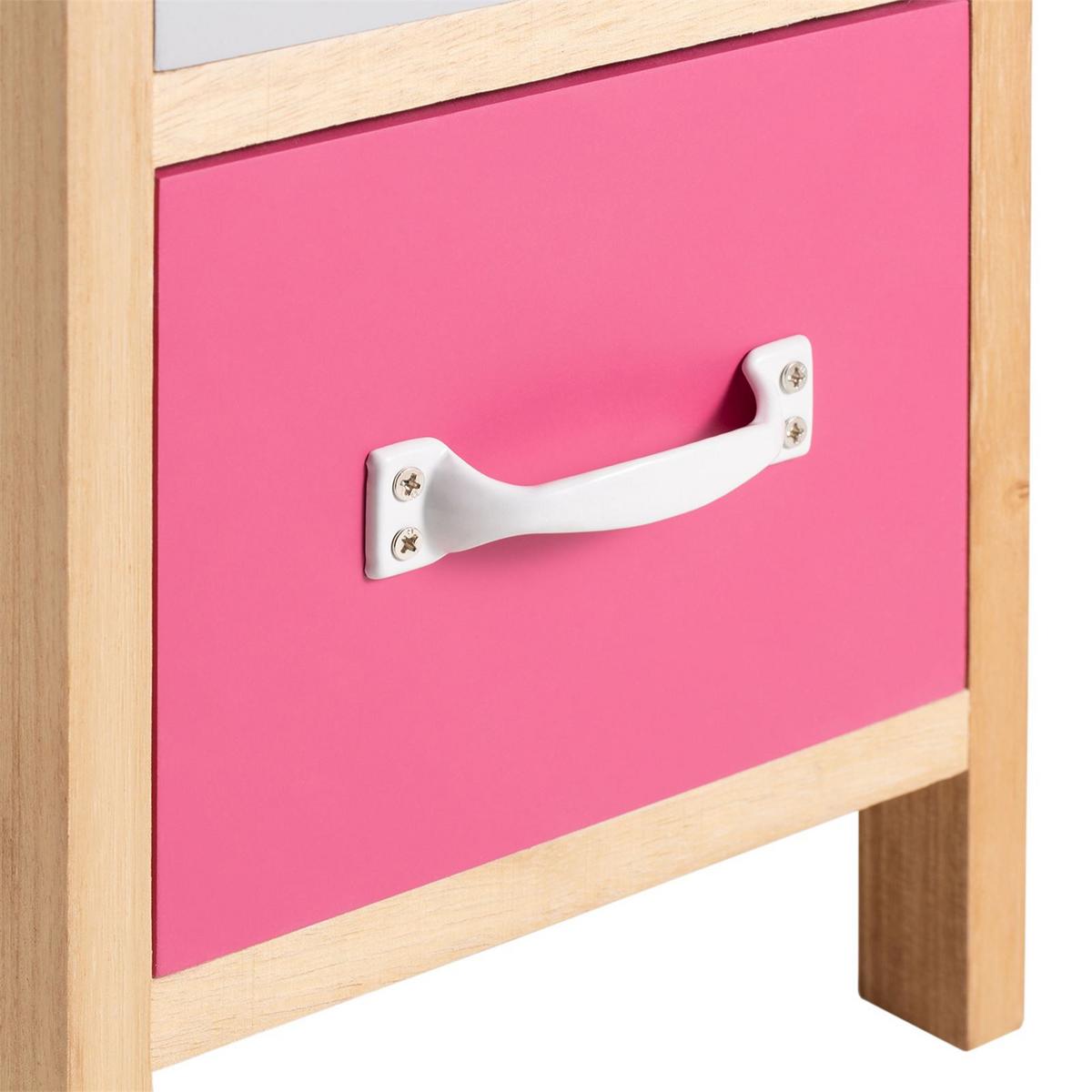 KOMMODE ESTA natur, grau/rosa - Naturfarben/Rosa, Holzwerkstoff (25/42/25cm) - CARO-Möbel