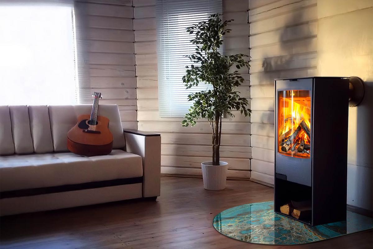 GLASPLATTE für Kamin 100x100 cm - Türkis, Glas (100/100/0.4cm) - TULUP