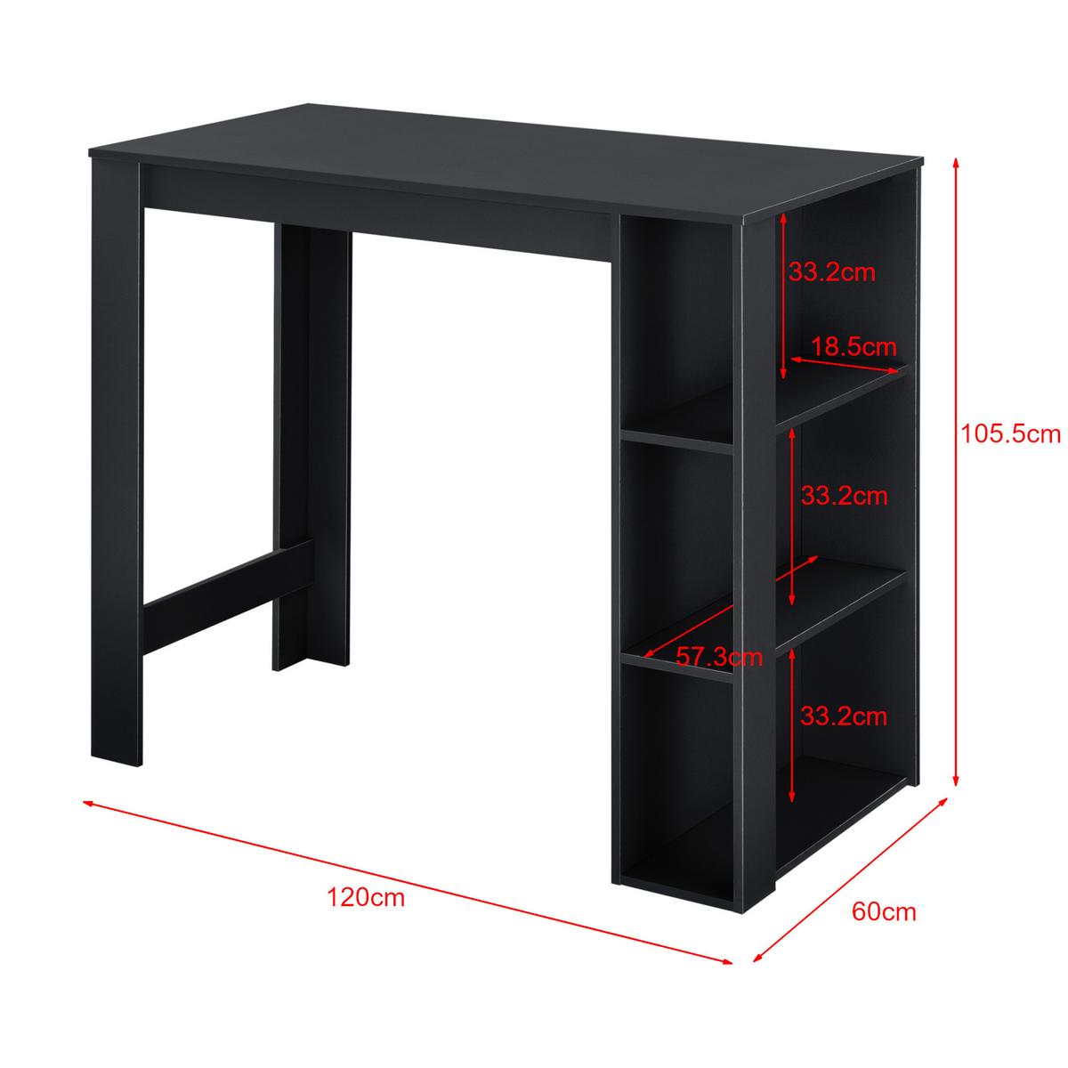 BARTISCH Danderyd - Schwarz, Holzwerkstoff (60/120/105.5cm) - [en.casa]