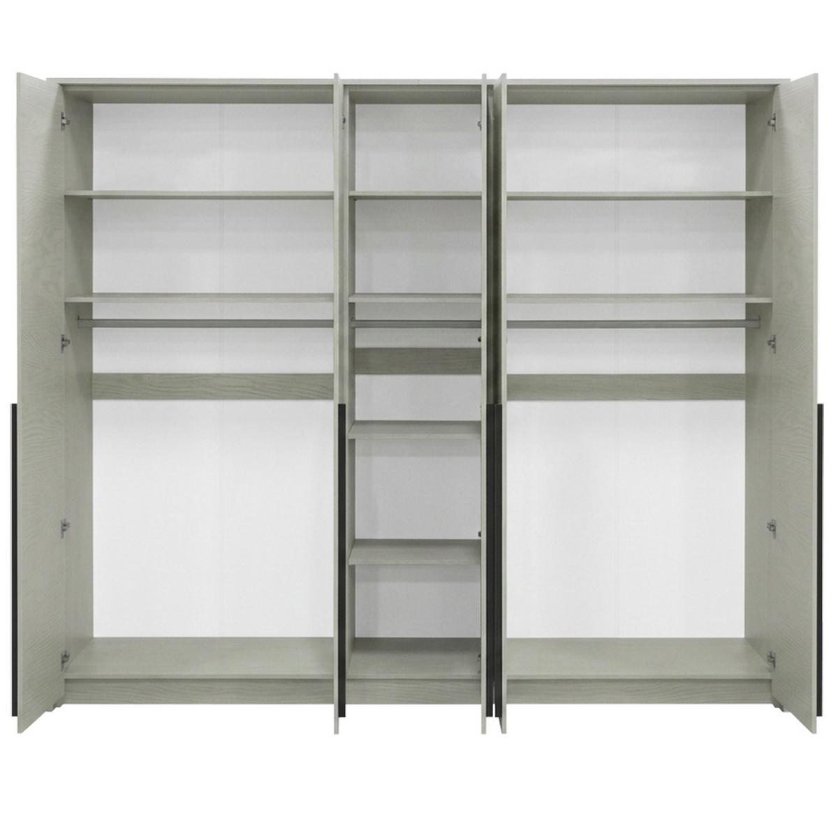 DREHTÜRENSCHRANK Giana mit 5 Türen, 255 cm, Eukalyptusfarbe - Eukalyptusholzfarben, Holzwerkstoff (255/217/65cm) - Beautysofa