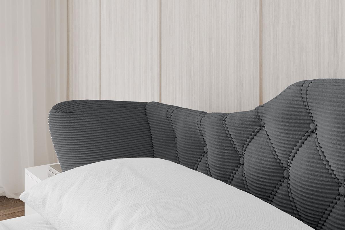 POLSTERBETT mit Bettkasten, Fußteil und Lattenrost, Boxbett ohne Matratze - ZORAN-Z-V1 120x200 Dunkelgrau - Anthrazit, Holzwerkstoff/Textil (120/200cm) - ALTDECOR