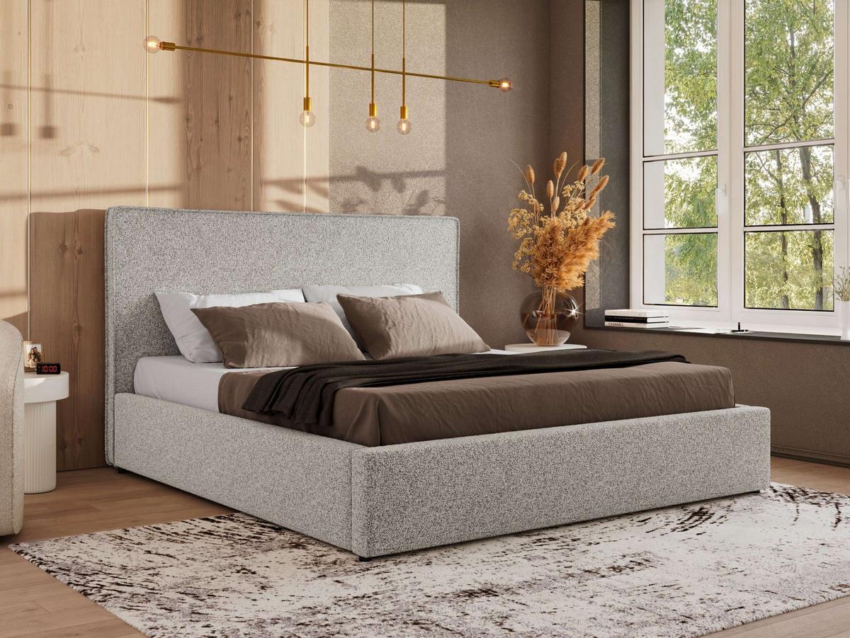 POLSTERBETT CORIVO CLASSIC 140/200 - Hellgrau Strukture - Multipocket-Matratze - Hellgrau, Textil (140/200cm) - MKS