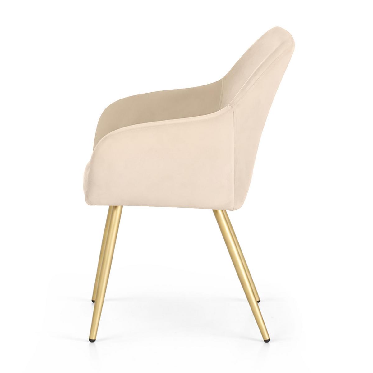 POLSTERSTUHL 2er Set, Metallbeine Creme 54,5/83/58 - Creme, Textil (55/83/51cm) - RAUMHIRSCH FURNITURE