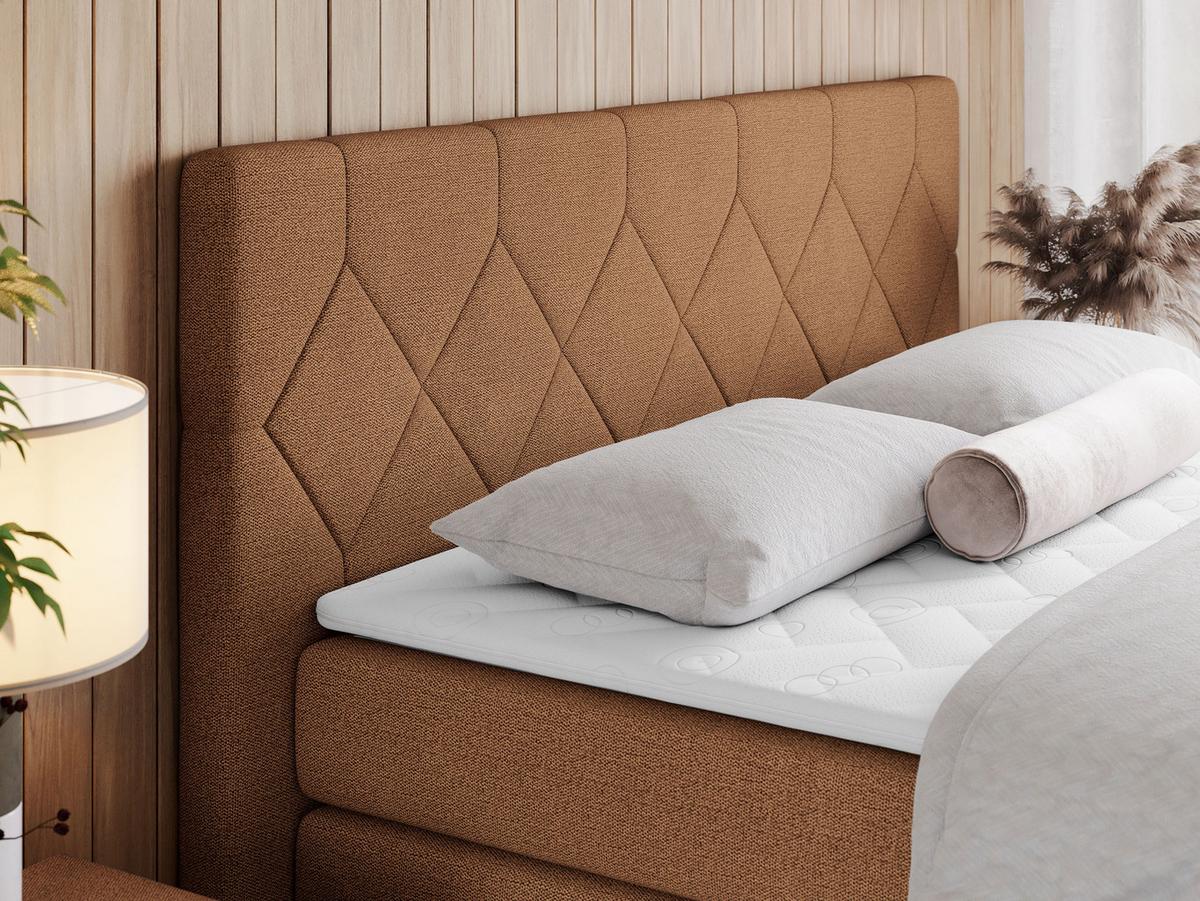BOXSPRINGBETT KING EIGAR 140/200 Orange Struktur - H3 - Orange, Holz/Textil (140/200cm) - MKS
