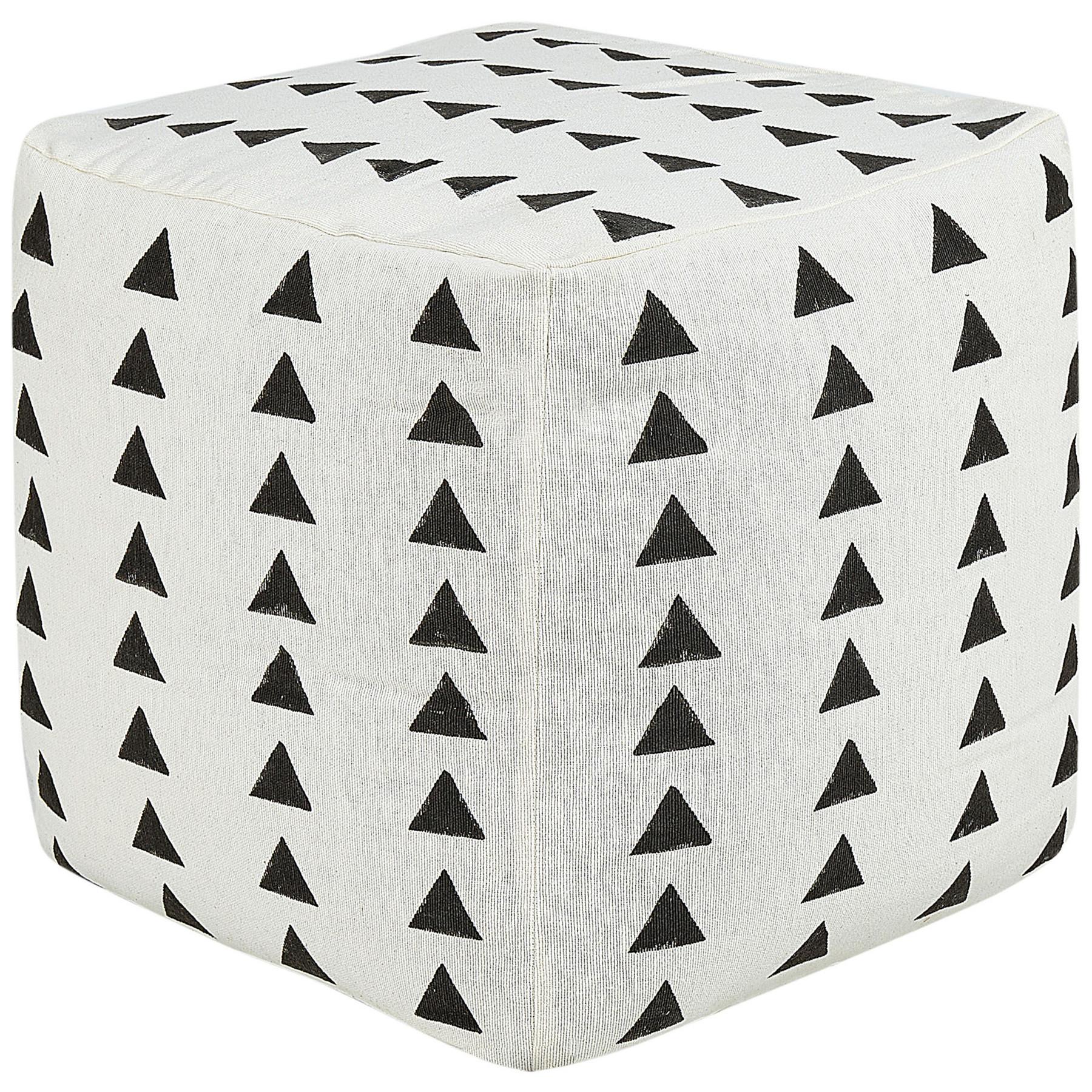 POUF Baumwolle Cremeweiß Tarodi - Weiß, Textil (45/45/45cm) - Beliani