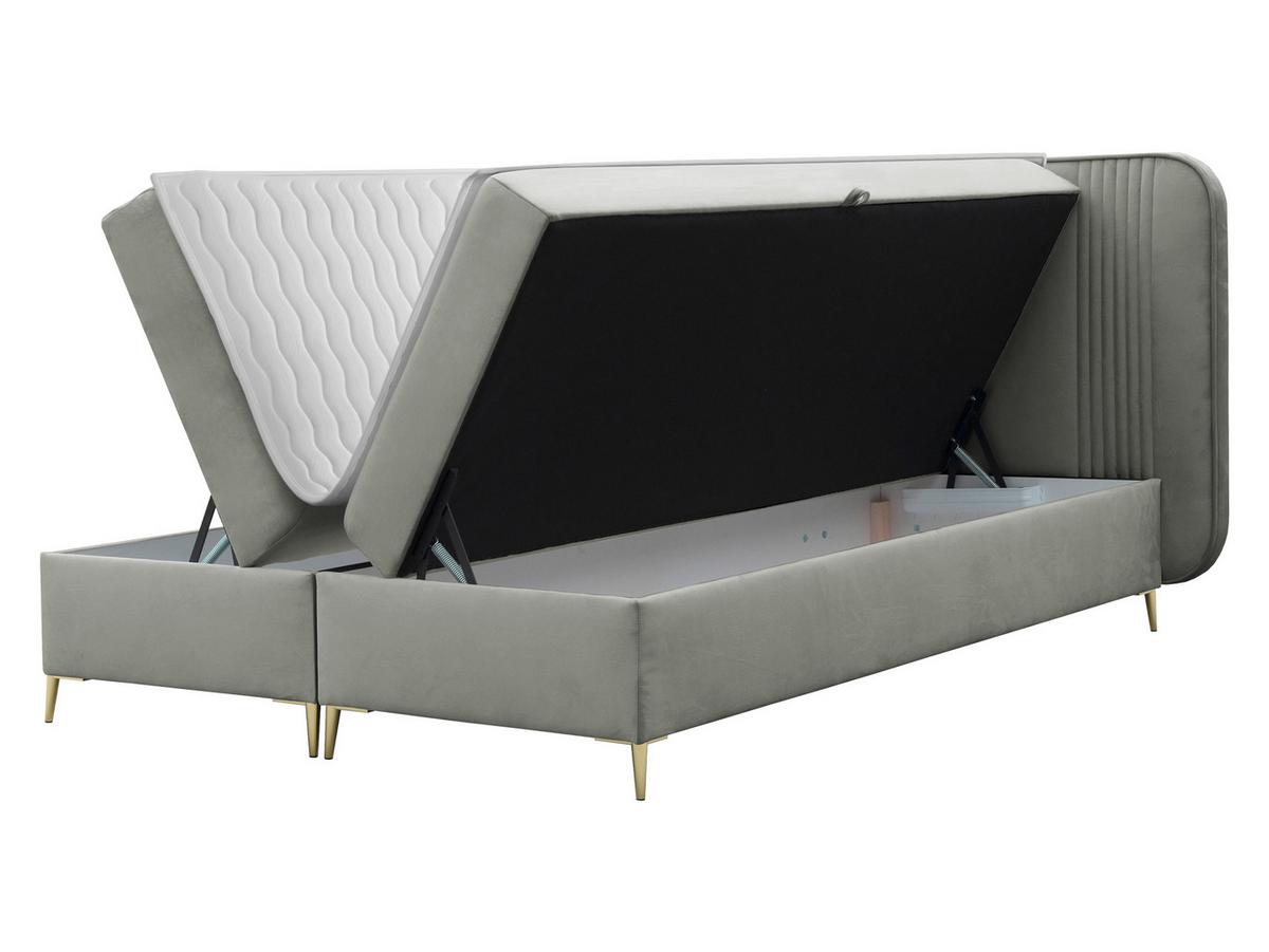 BOXBETT Fandy - H3 - Goldfarben/Dunkelblau, Holz/Textil (140/200cm) - MIRJAN24