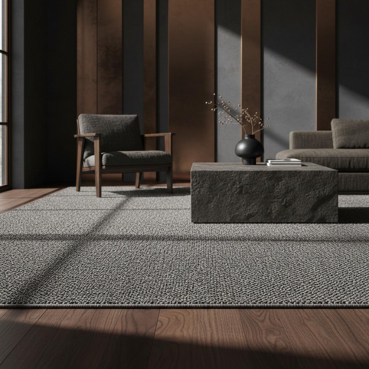 TEPPICH Flachgewebe CIMA in Grau, einfarbig, 80 x 150 cm - Grau, Textil (150/80cm) - KADIMA DESIGN