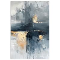 POSTER Kunst - Grau - Gold - Abstrakt Wanddeko 40x60 cm - Dunkelgrau, Papier (40/60/0.1cm) - MuchoWow
