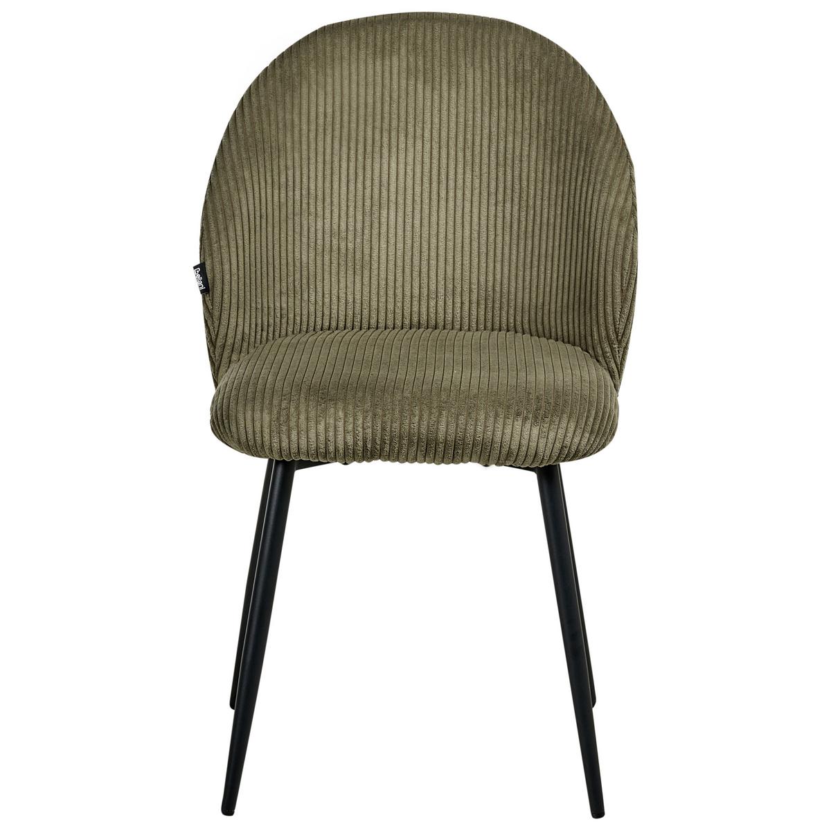 ESSZIMMERSTUHL 2er-Set Grün Eloy - Dunkelgrün/Schwarz, Textil (52/86/43cm) - Beliani