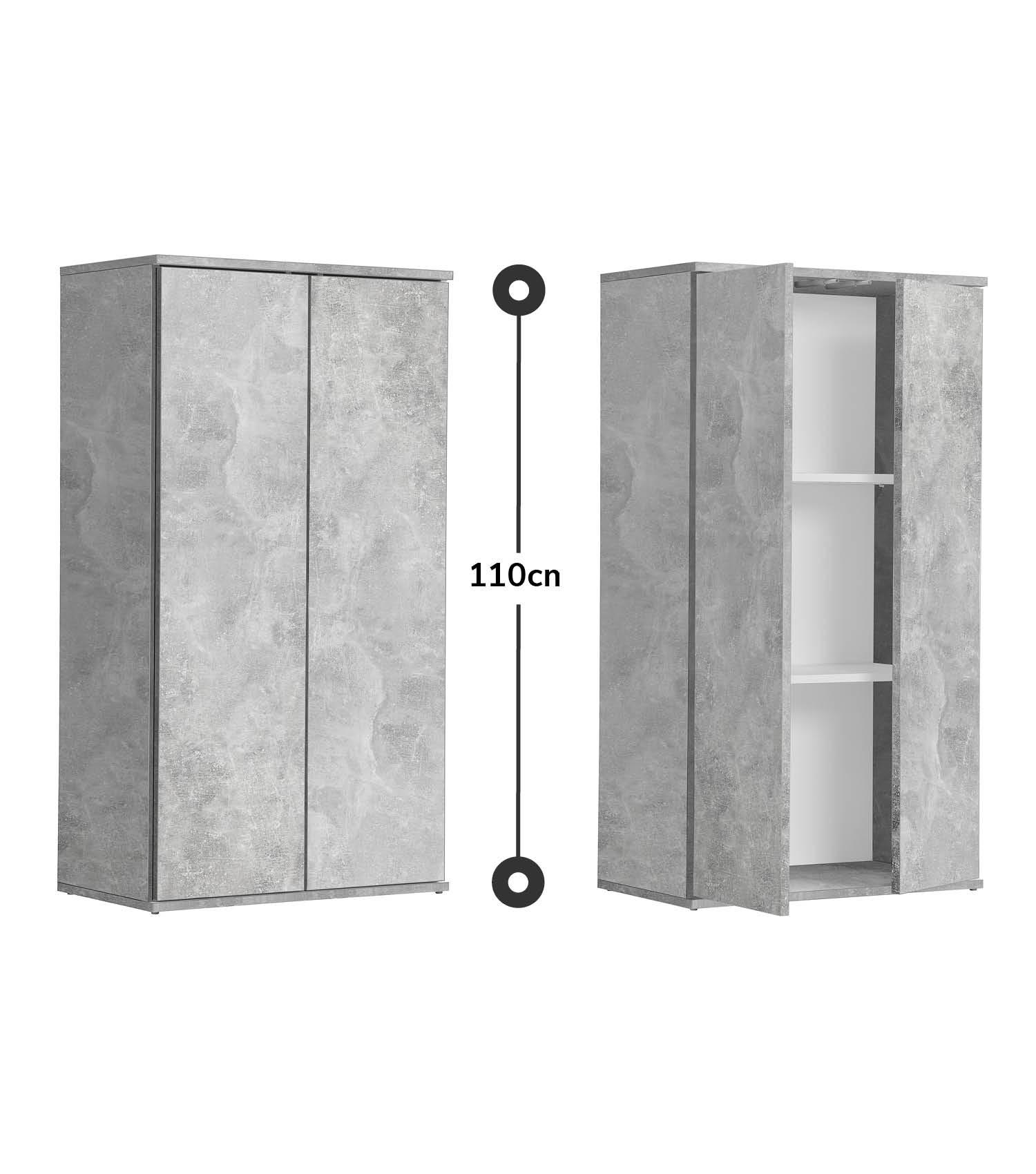 MEHRZWECKSCHRANK Der Schlanke - Grau, Holzwerkstoff (60/110/34cm) - Mokebo