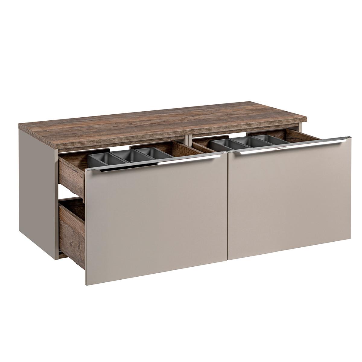 WASCHTISCHUNTERSCHRANK 120cm Éros Taupe - Taupe, Holzwerkstoff (120/48/46cm) - Petits-meubles