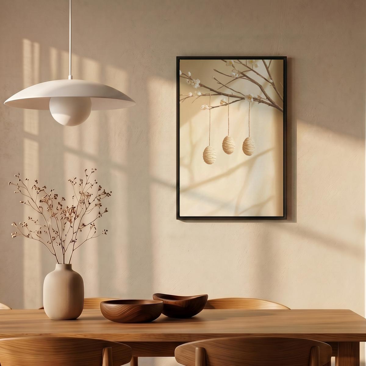 LEINWAND Bilder mit Rahmen - Beige - Osterkuchen - Eier - 40x60 - Beige, Textil (40/60cm) - MuchoWow