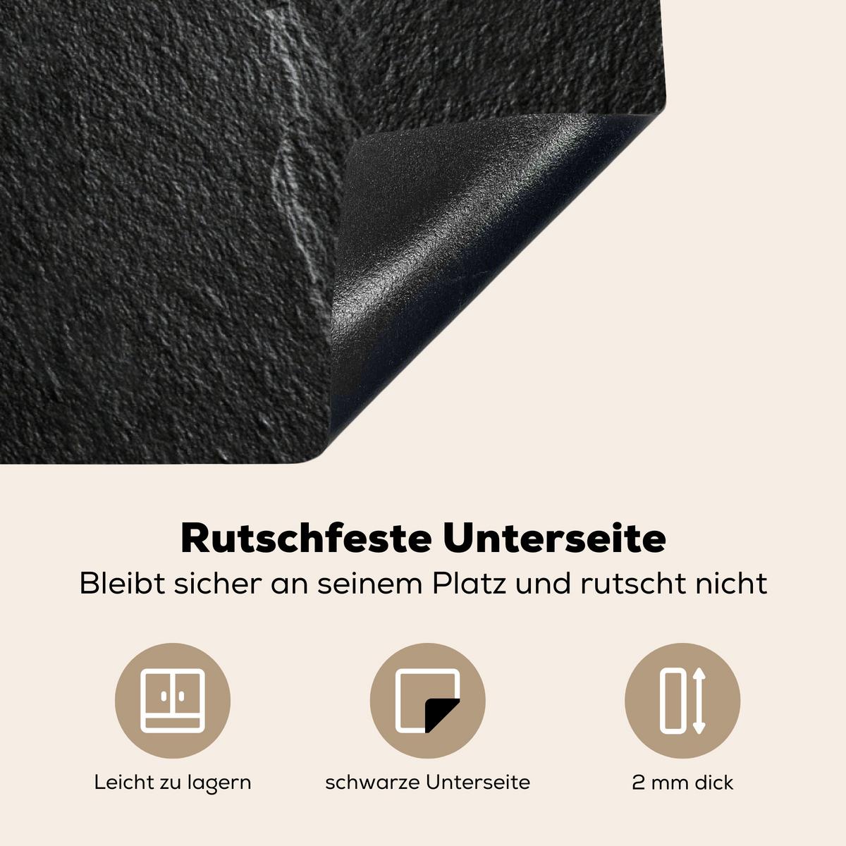 HERDABDECKPLATTE Stein - Anthrazit - Dunkelgrau - Steinstruktur Induktionsschutz 91.6x52.7 cm - Anthrazit, Kunststoff (91.6/52.7/0.2cm) - MuchoWow