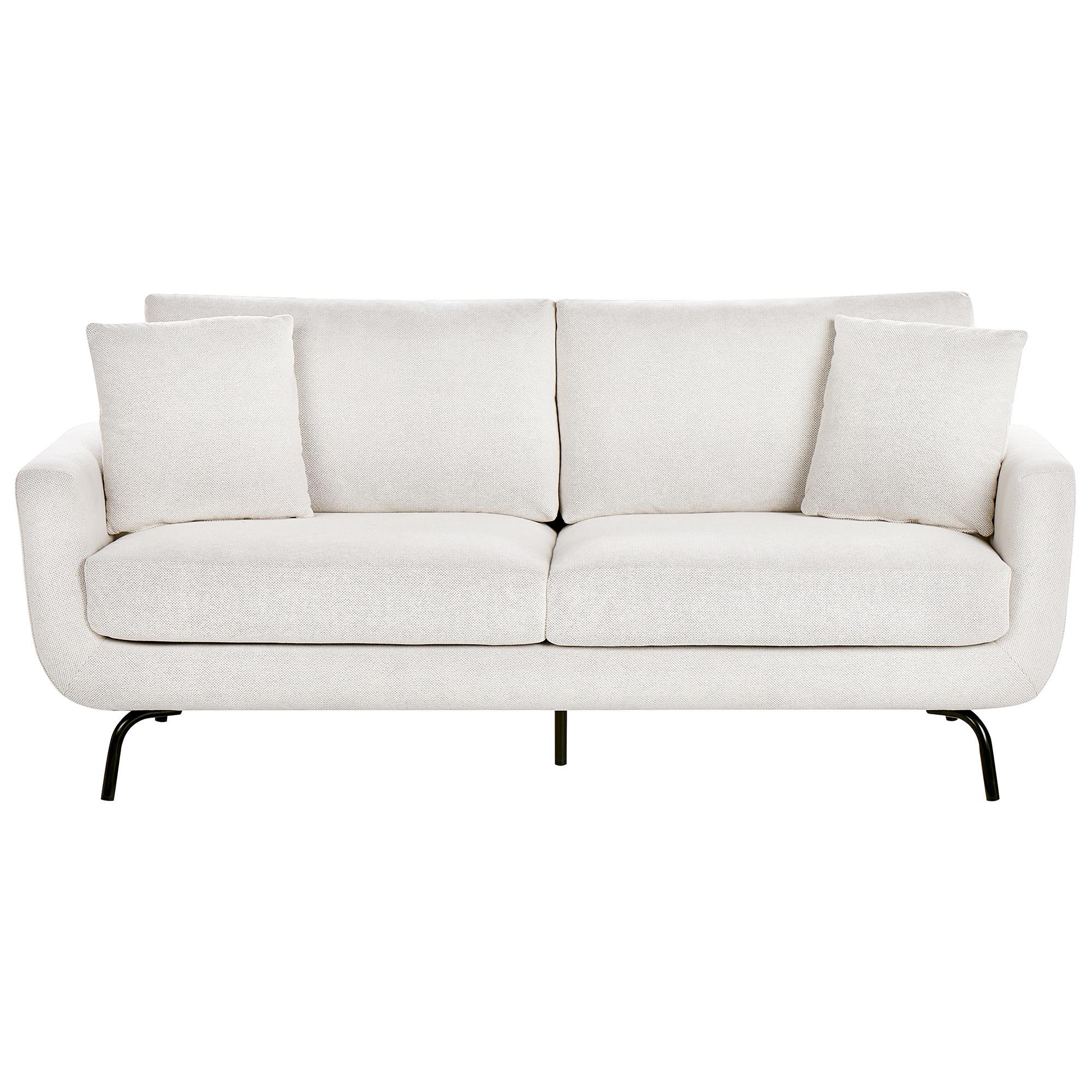 3-SITZER-SOFA Stoff Cremeweiß Vesala - Creme, Textil (185/71/77cm) - Beliani