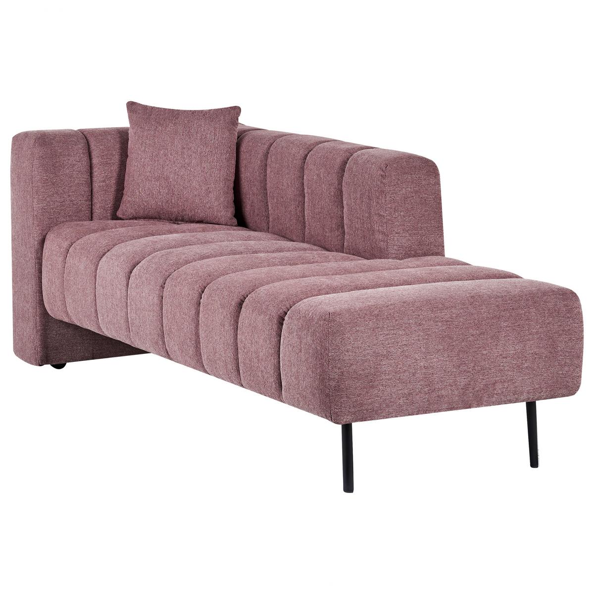 CHAISELONGUE-LINKSSEITIGE Stoff Rosa Lannils - Pink/Schwarz, Textil (173/73/79cm) - Beliani