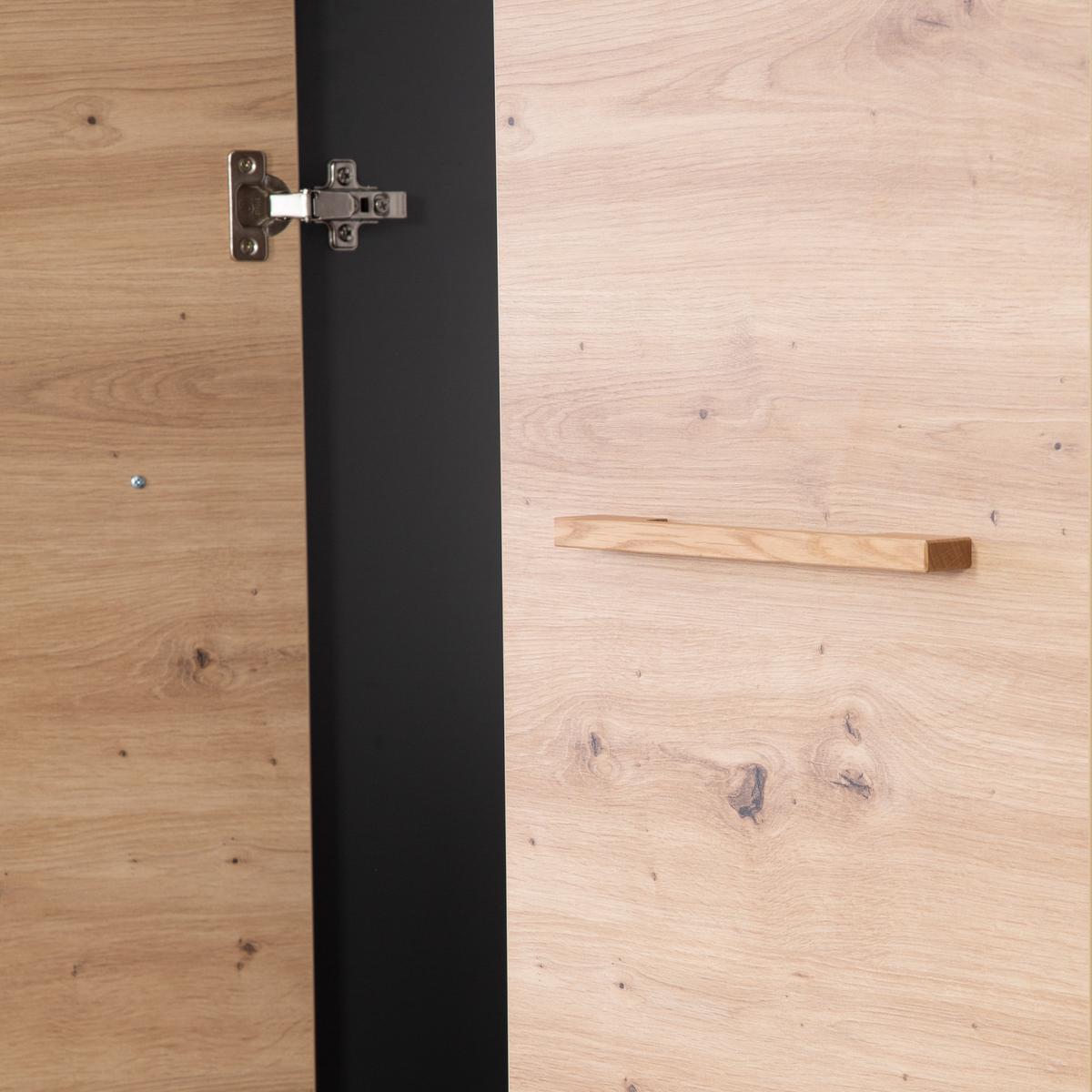 KLEIDERSCHRANK Lenn - Anthrazit, Holz/Holzwerkstoff (131.5/195/54cm) - Roba