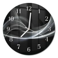 WANDUHR aus Glas Ø30 cm - Abstrakte Linien - Schwarz, Glas (30/30/0.4cm) - TULUP
