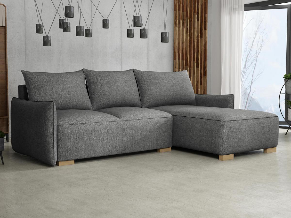 ECKSCHLAFSOFA Focus L - Naturfarben/Grau, Holz/Textil (240/155cm) - MIRJAN24