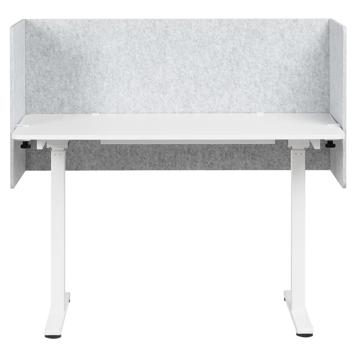 SCHREIBTISCHTRENNWAND 210/61 cm Grau Soloa - Grau, Textil (210/61/1cm) - Beliani