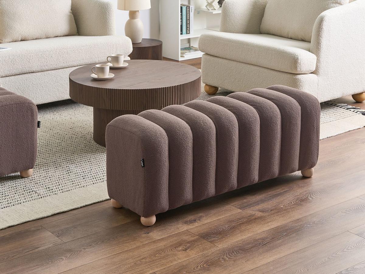 POLSTERBANK Bouclé Braun Idyllwild - Braun, Textil (111/45/39cm) - Beliani