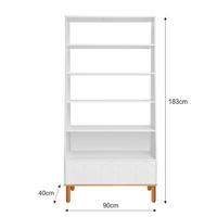 BÜCHERREGAL Weiß und Holz - Weiß, Holzwerkstoff (90/183/40cm) - Petits-meubles
