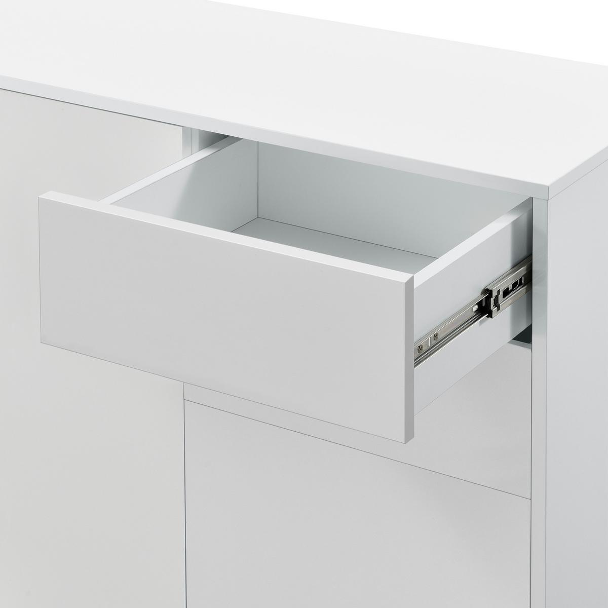 SIDEBOARD Paarl 3-türig - Weiß, Holzwerkstoff (117/74/36cm) - [en.casa]