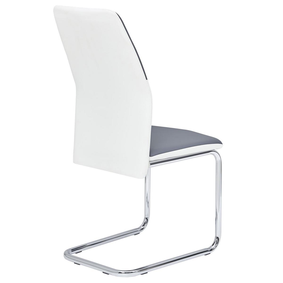 SCHWINGSTUHL LEONA 4er-Set weiß/grau - Weiß/Grau, Textil/Metall (44/99/62cm) - IDIMEX