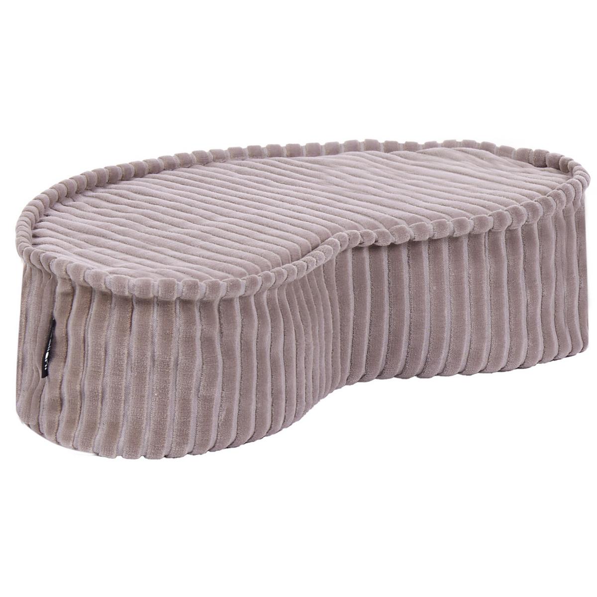 POUF Samtstoff Hellbeige Nili - Beige/Braun, Textil (90/10/75cm) - Beliani
