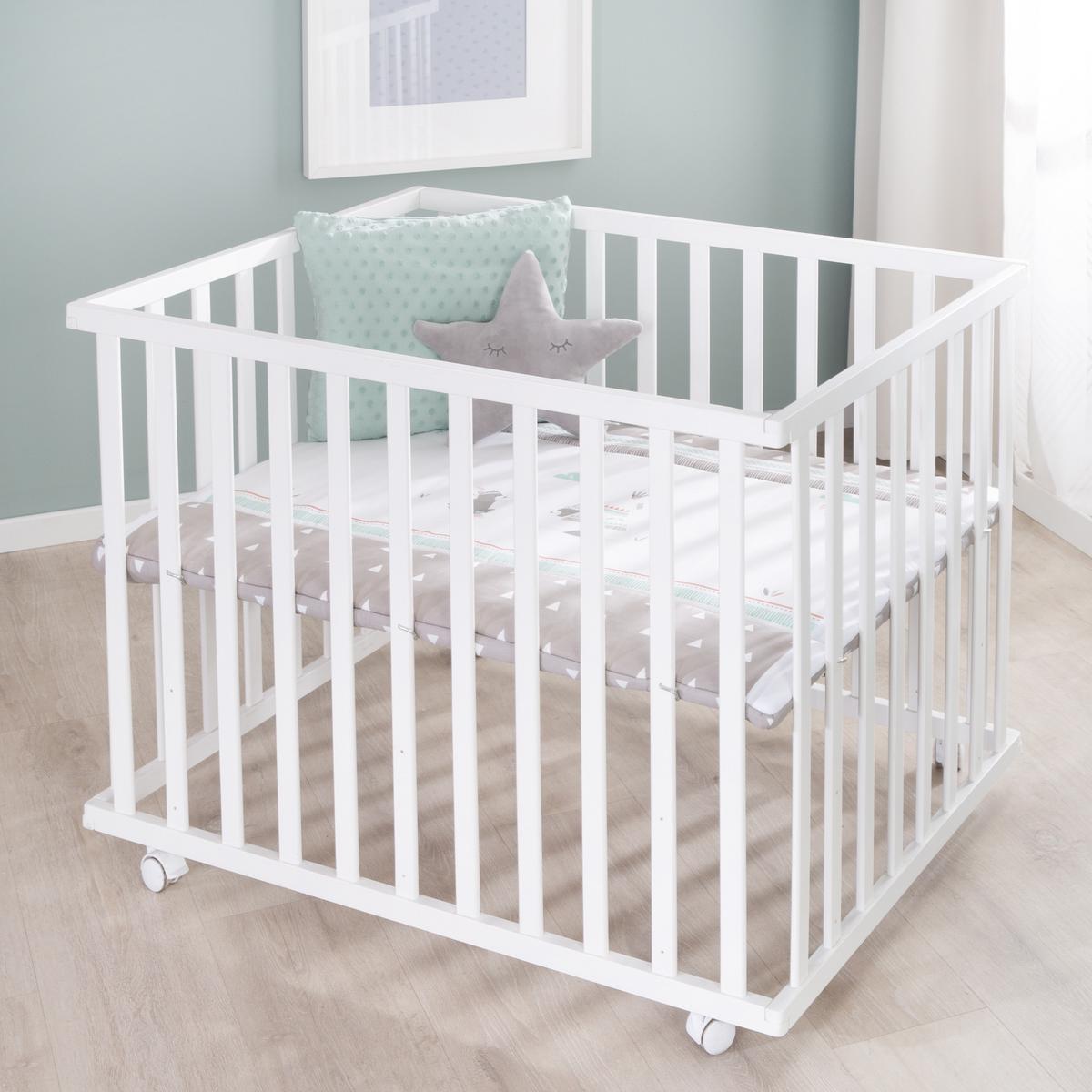 LAUFGITTER 100x75 Indibär - Weiß, Holzwerkstoff (72.5/72/98cm) - Roba
