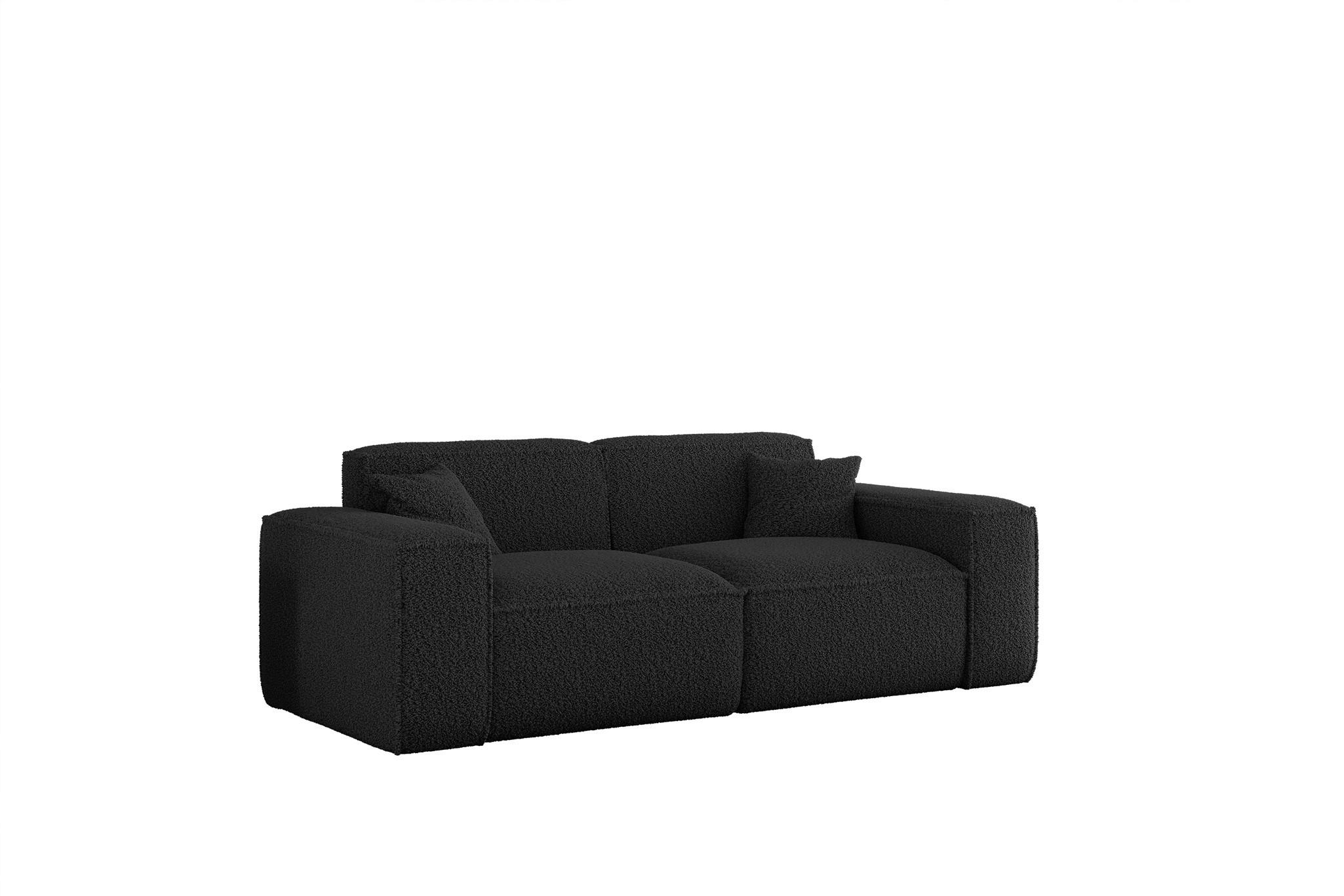SOFA 2-sitzer Celes Premium In Sven - Schwarz, Holzwerkstoff/Textil (182/73/90cm) - Fun Möbel