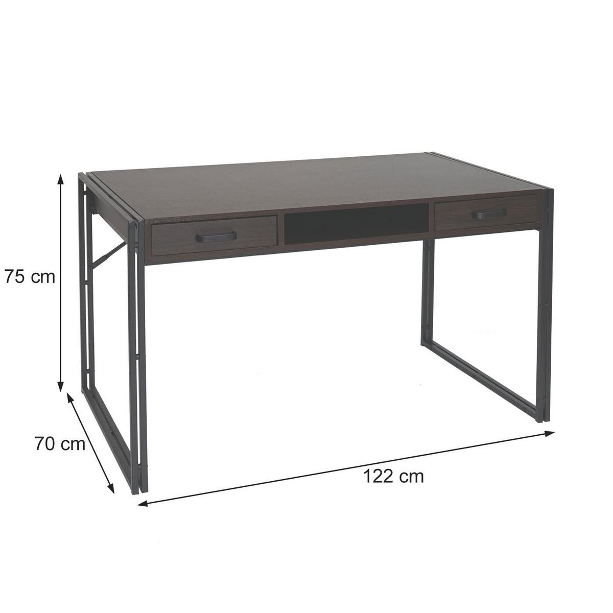 SCHREIBTISCH rechteckig Wildeiche Dekor - Wildeiche, Holzwerkstoff (70/122/75cm) - MCW