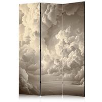 PARAVENT Einseitig Bedruckter 3-tlg 135x172 cm Beige Wolken im Boho - Beige, Holz/Textil (135/172/3cm) - Muralo