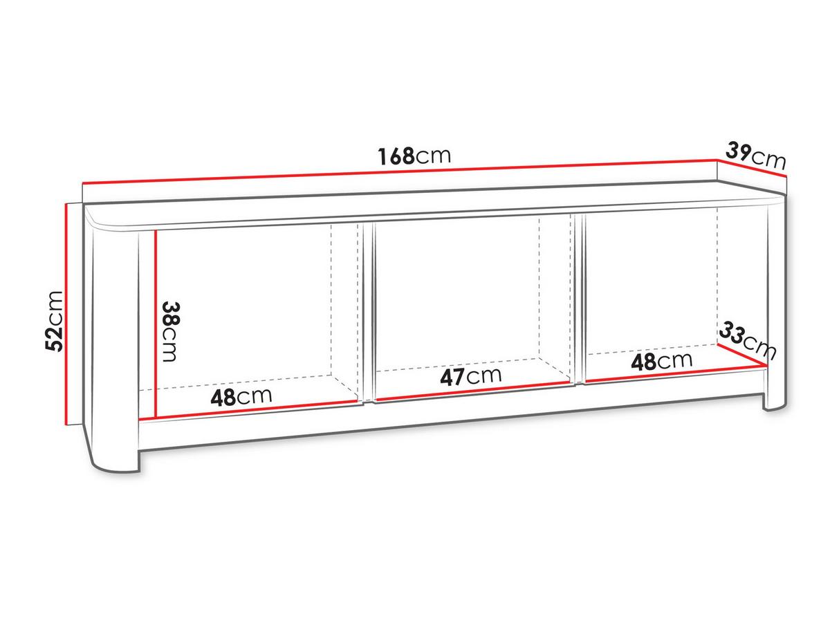 TV-LOWBOARD Bari 168 - Nussbaumfarben/Schwarz, Holzwerkstoff/Kunststoff (168/52/39cm) - MIRJAN24
