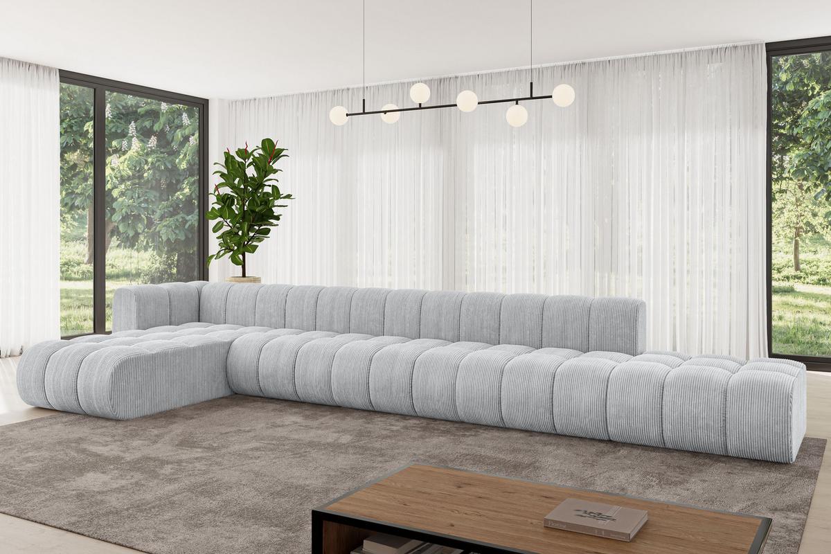 ECKSOFA modulares Sofa Zuvon-L3 - 478x177x70 cm Grau - Grau, Holzwerkstoff/Textil (478/177cm) - ALTDECOR