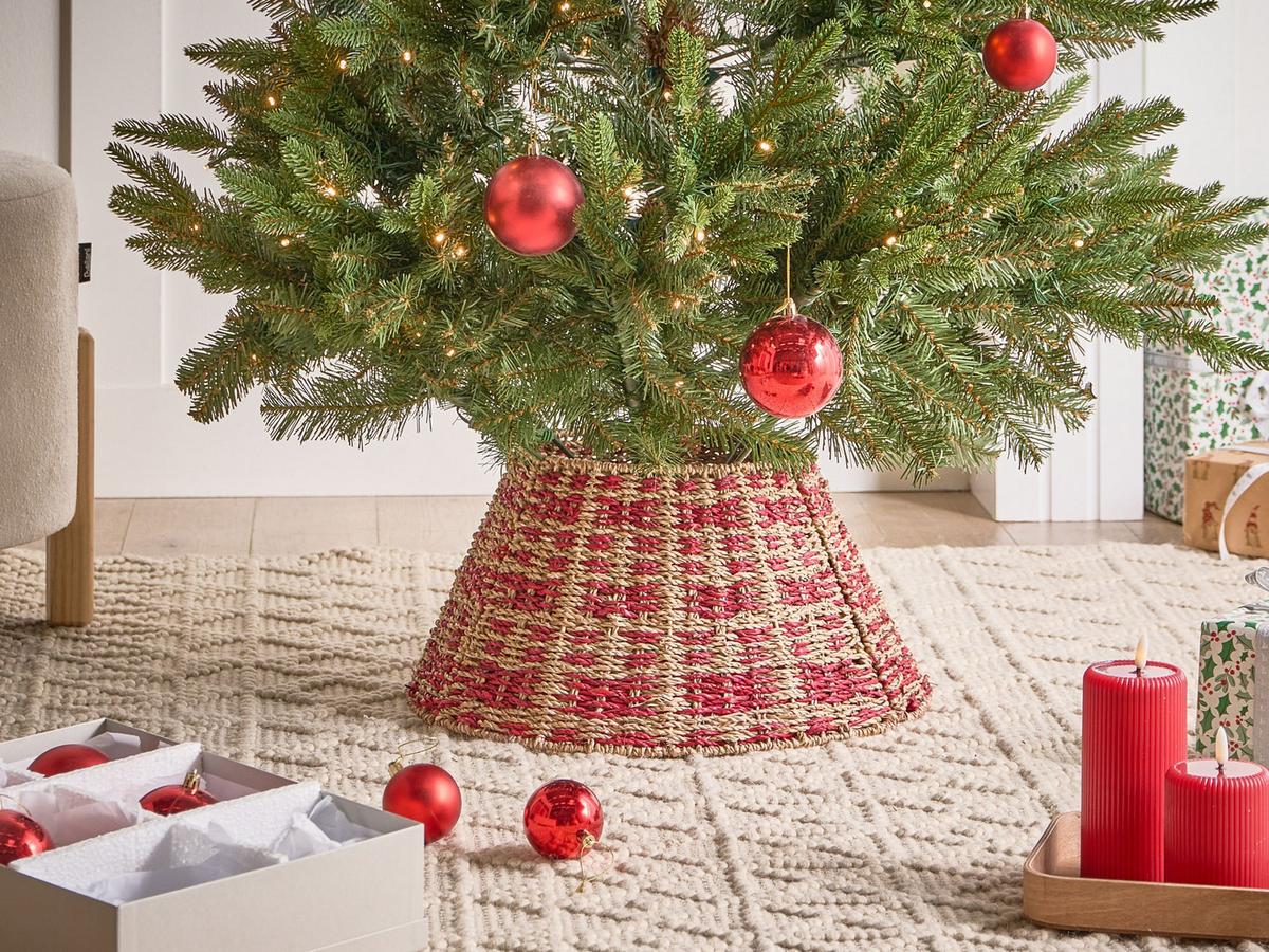 WEIHNACHTSBAUMKRAGEN 25 cm Naturfarben Neige - Naturfarben, Naturmaterialien (25cm) - Beliani