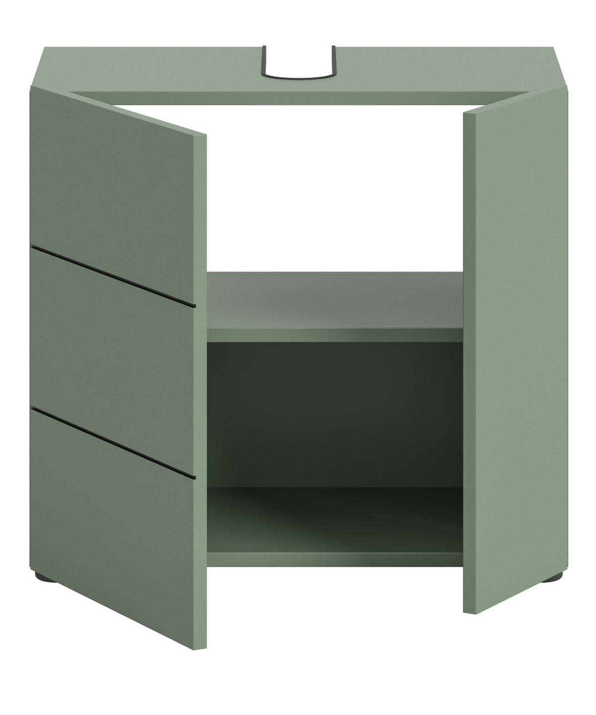 WASCHBECKENUNTERSCHRANK grün, Badezimmer Unterschrank 60 x 56 cm - Schwarz/Grün, Holzwerkstoff/Kunststoff (60/190/34cm) - Inn.Furn