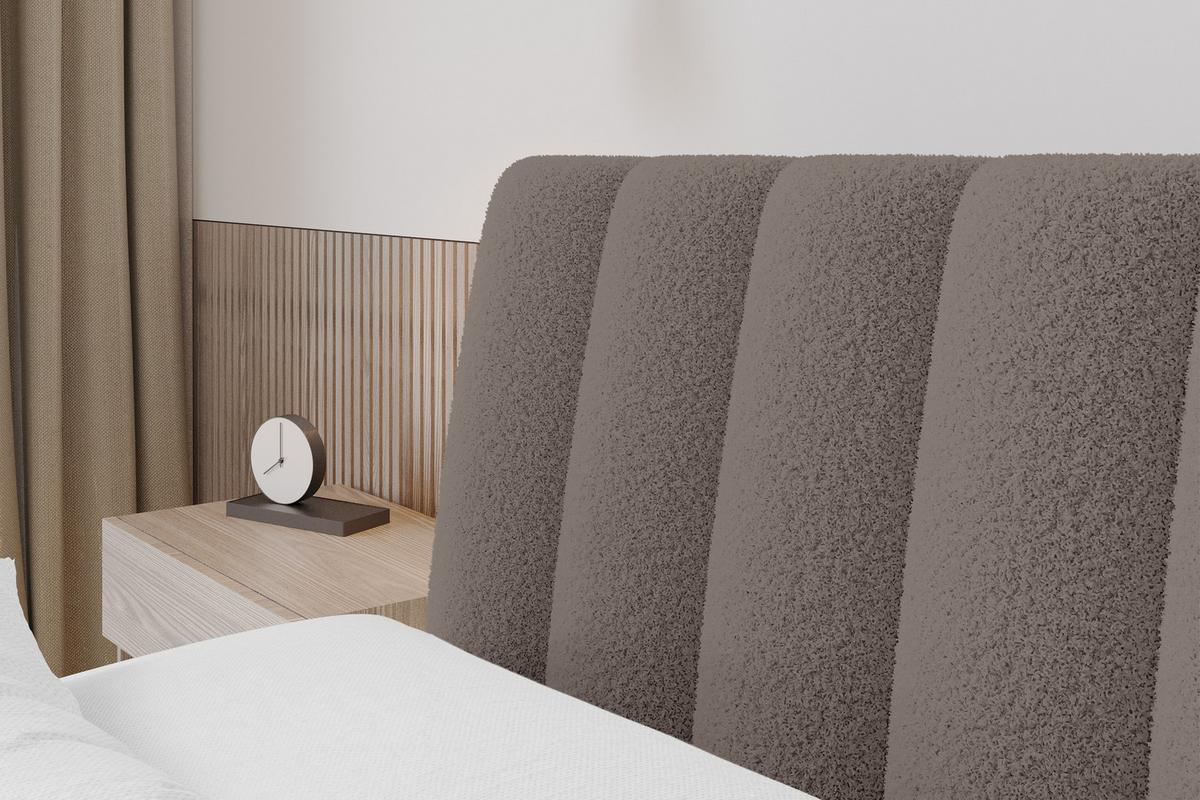 POLSTERBETT mit Bettkasten und Lattenrost, Bett mit Matratze H3/H4 - ILAN 140x200 Braun - Braun, Holzwerkstoff/Textil (140/200cm) - ALTDECOR