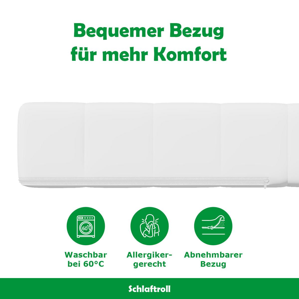 KALTSCHAUMMATRATZE H2 80 x 190 - Weiß, Textil (80/190cm) - Schlaftroll