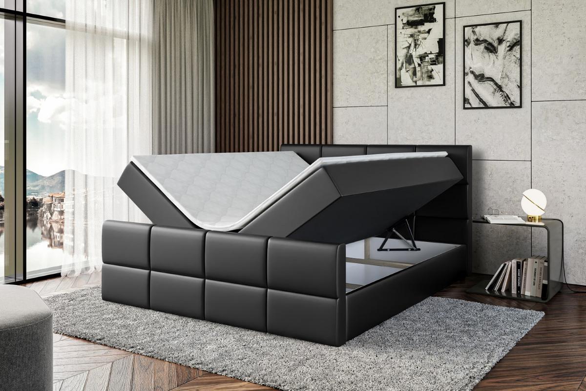 BOXBETT ARDENI-Z - 120x200 cm - H3 - Schwarz Hochglanz - Schwarz Hochglanz, Holzwerkstoff (120/200cm) - ALTDECOR