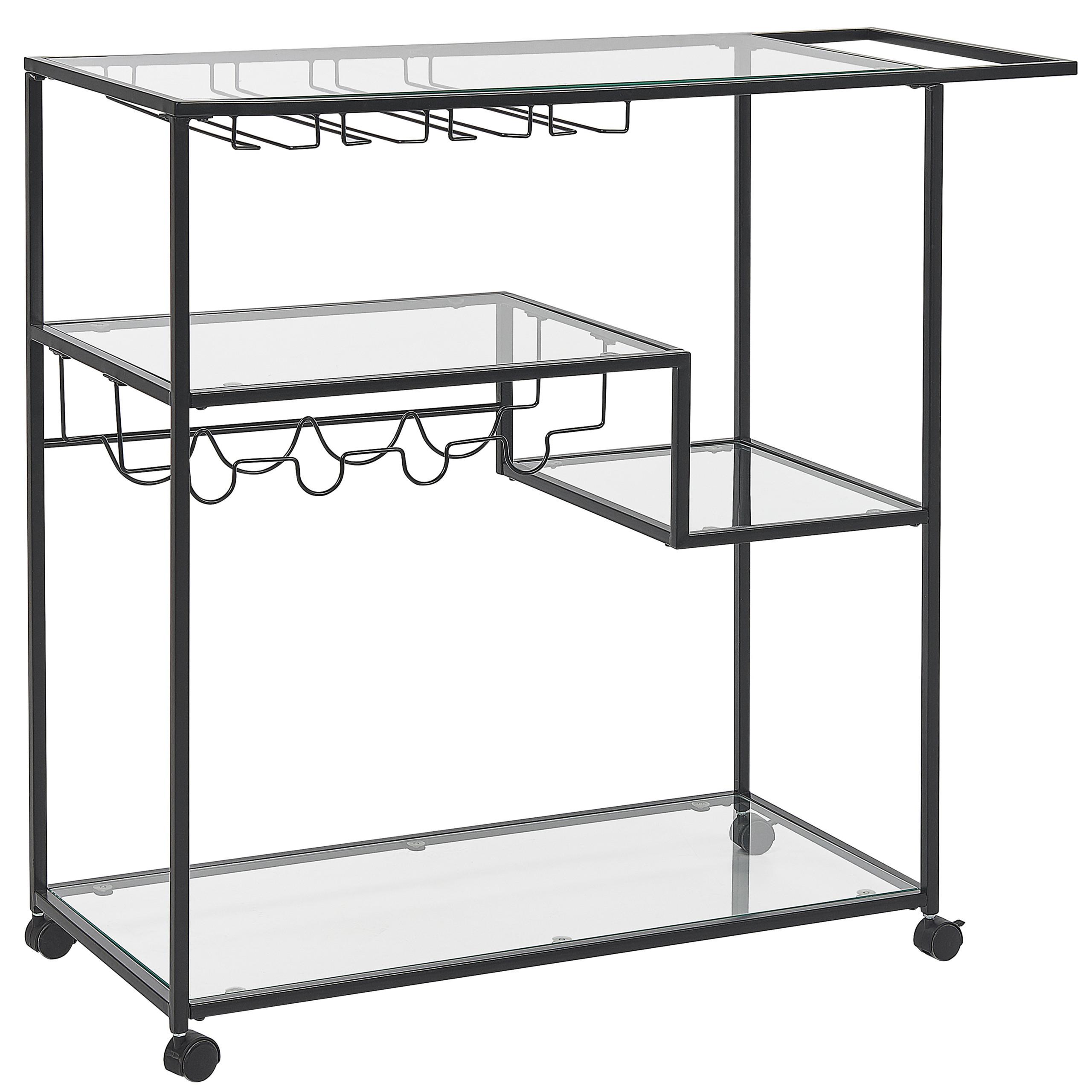 SERVIERWAGEN Schwarz Marcola - Transparent/Schwarz, Metall (103/94/40cm) - Beliani