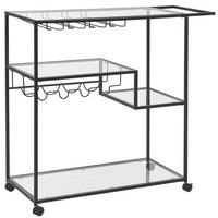 SERVIERWAGEN Schwarz Marcola - Transparent/Schwarz, Metall (103/94/40cm) - Beliani