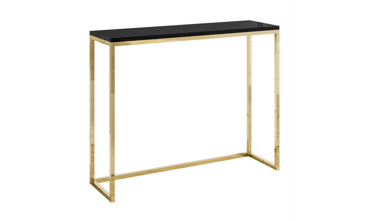 KONSOLE MODERN II 100/30/80 cm Goldchrom/Schwarz Hochglanz - Goldfarben/Schwarz, Holzwerkstoff/Metall (100/80/30cm) - Lookway