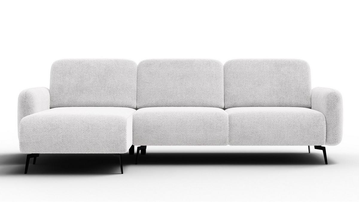 ECKSOFA FEBE 4-Sitzer links, creme - Creme/Schwarz, Holz/Textil (264/157cm) - Wozimo