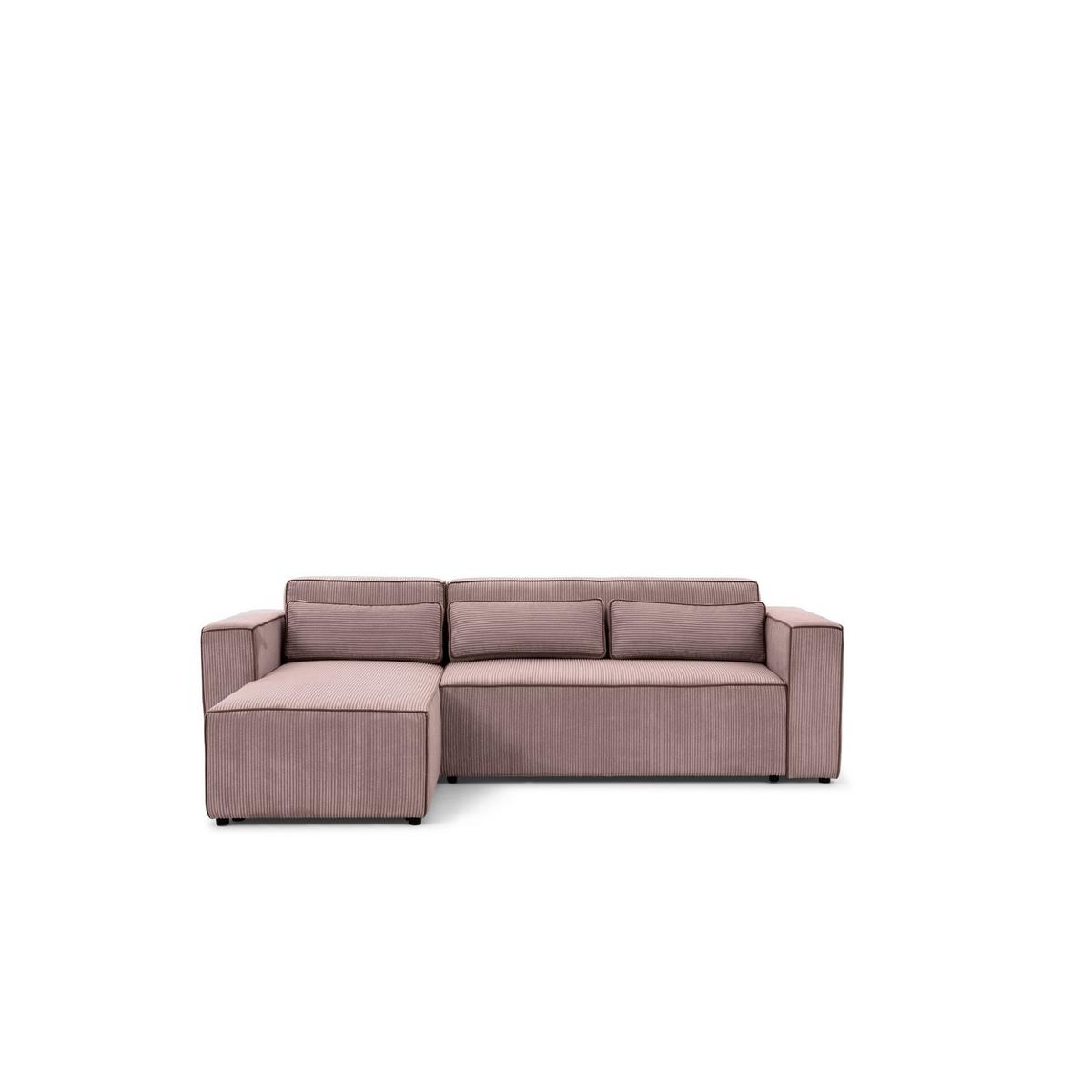 ECKSOFA Schlafsofa Waldo In Poso - Altrosa, Holzwerkstoff/Textil (260/173cm) - Fun Möbel