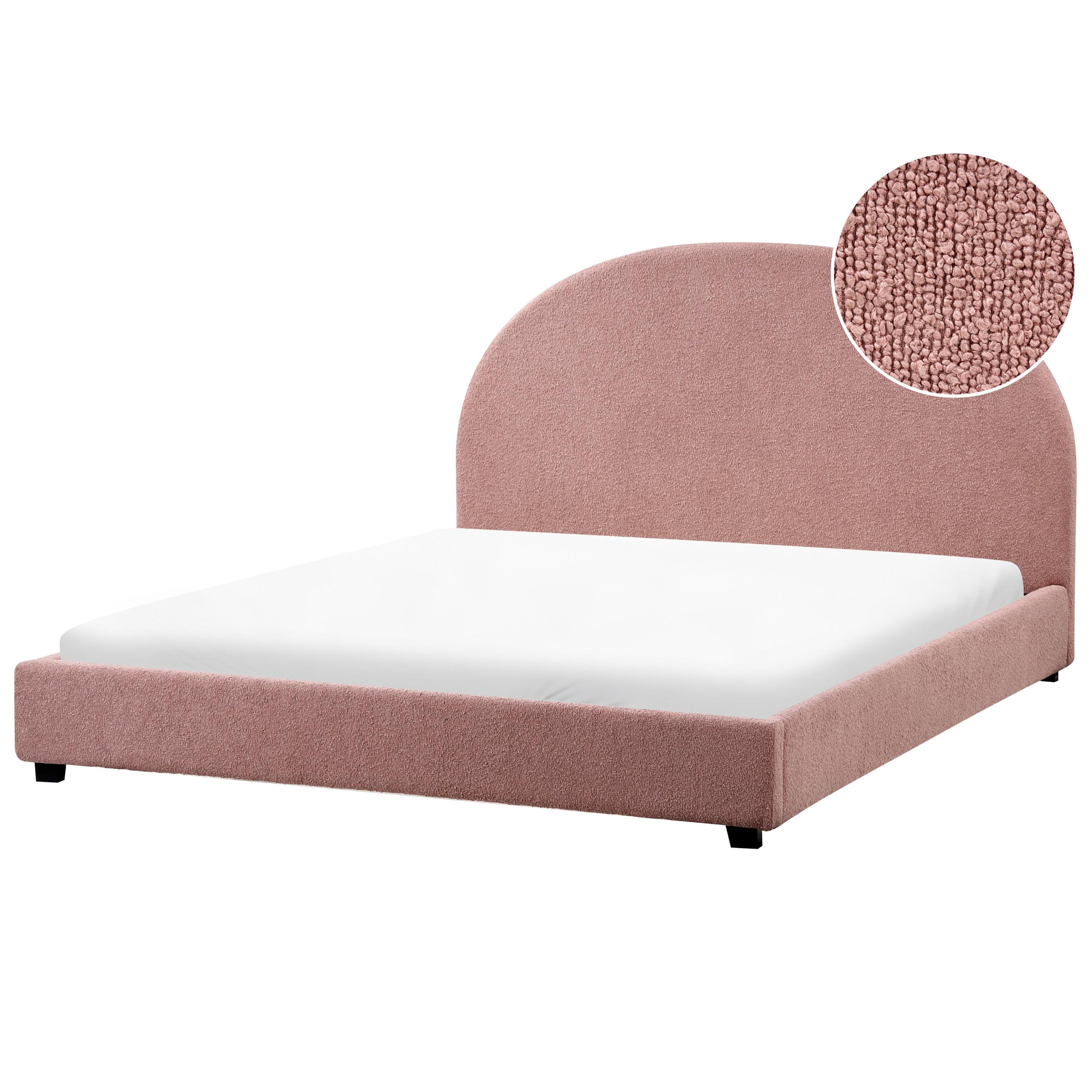 BETT mit Lattenrost 160/200 cm Pastellrosa Vaucluse - Pink, Textil (160/200cm) - Beliani