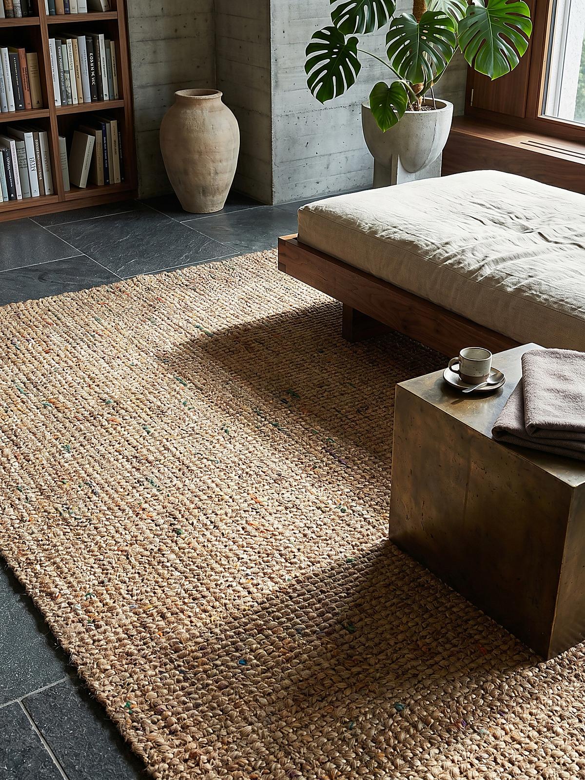 JUTETEPPICH handgewebt ERME, in Naturjute, Beige, 120 x 170 cm - Beige, Textil (120/170cm) - KADIMA DESIGN