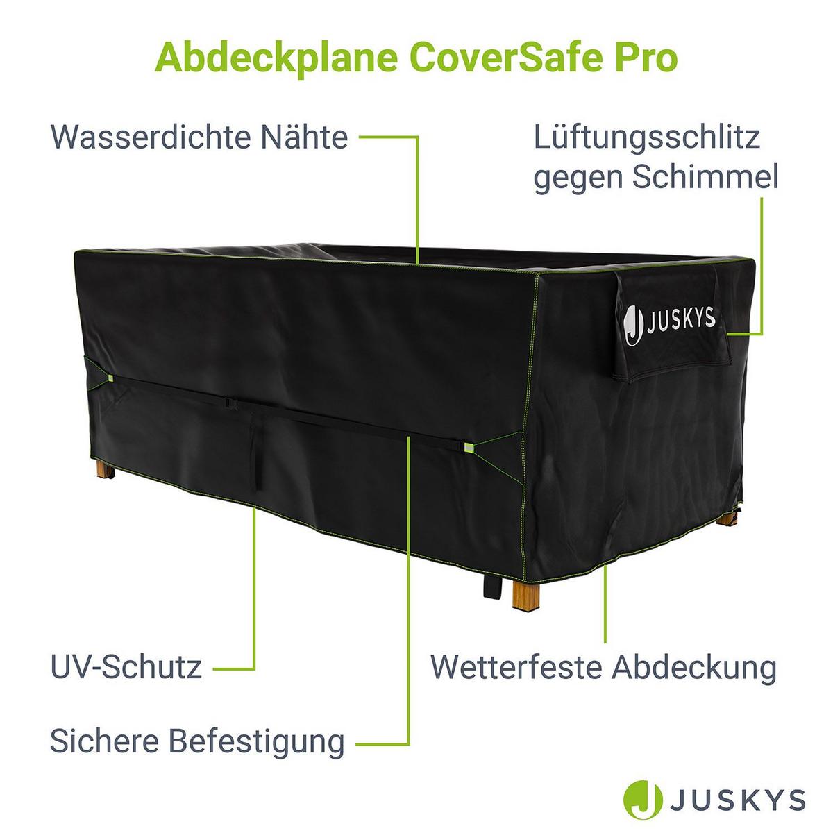 GARTENMÖBELABDECKUNG CoverSafe Pro schwarz - Schwarz, Kunststoff (110/75/210cm) - Juskys