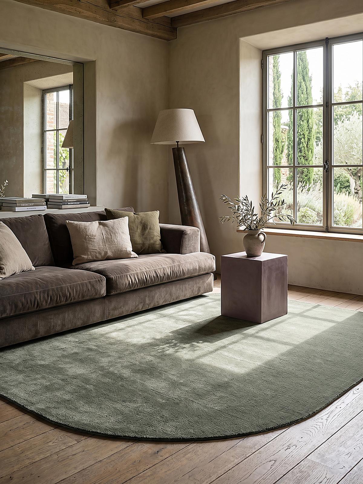 HOCHFLORTEPPICH Antirutsch Uni TIRSO Polyester Waldgrün 160 x 220 cm - Grün, Textil (160/220cm) - KADIMA DESIGN