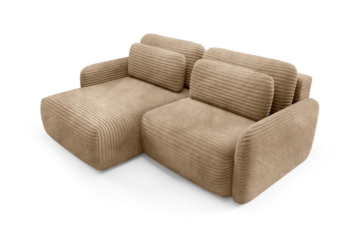 ECKSOFA Simone Mit Schlaffunktion - Hellbraun, Holzwerkstoff/Textil (240/165cm) - Fun Möbel